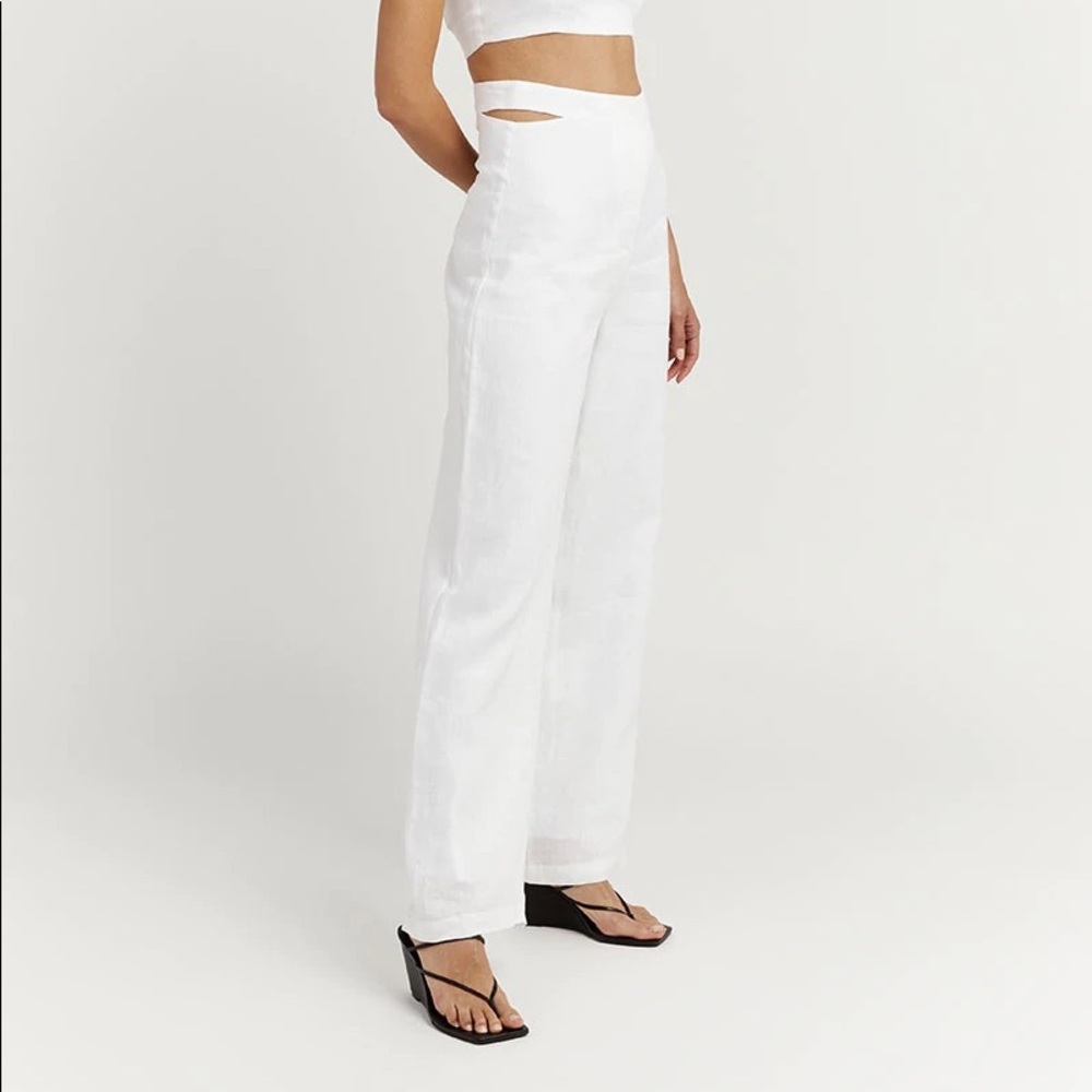 Dissh River Linen Cut Out Pants